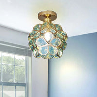 Thumbnail for Plafonnier Design En Verre Pour Couloir, Style Floral-Lampe Veilleuse