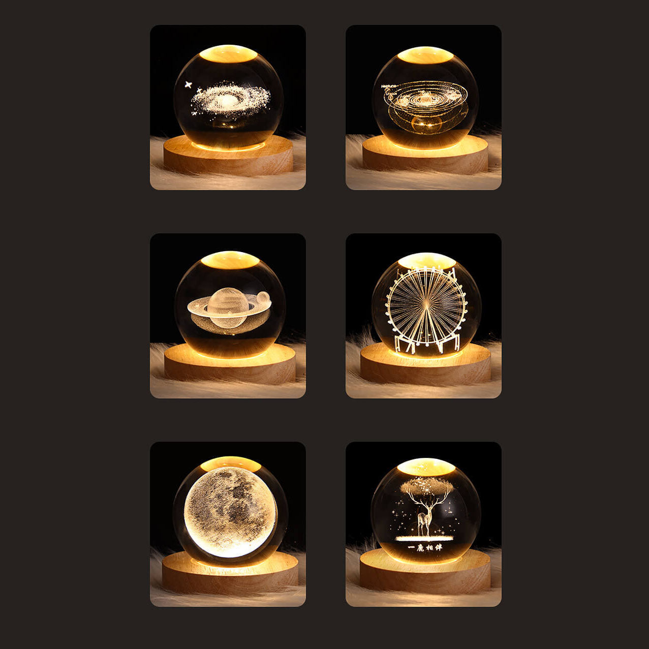 Lampe De Table À Led Usb Avec Boule De Cristal Décorative Et Créative-Lampe Veilleuse