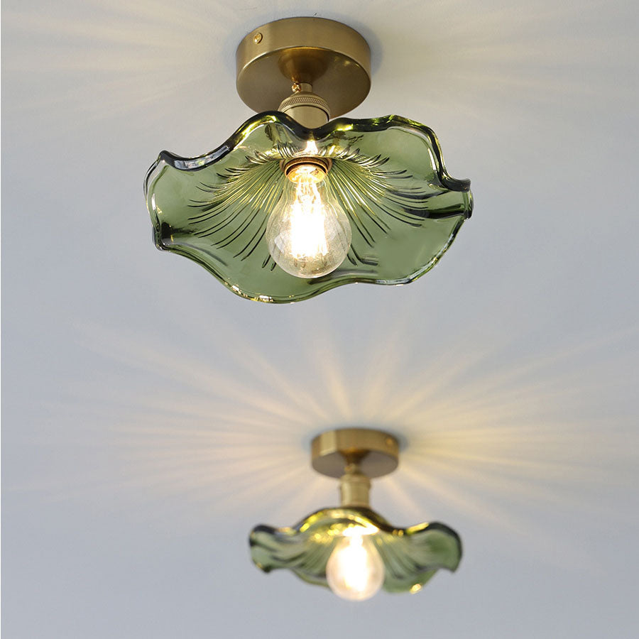 Jovia - Plafonnier En Verre En Forme D'Hibiscus-Lampe Veilleuse