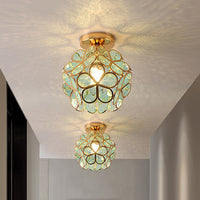 Thumbnail for Plafonnier Design En Verre Pour Couloir, Style Floral-Lampe Veilleuse