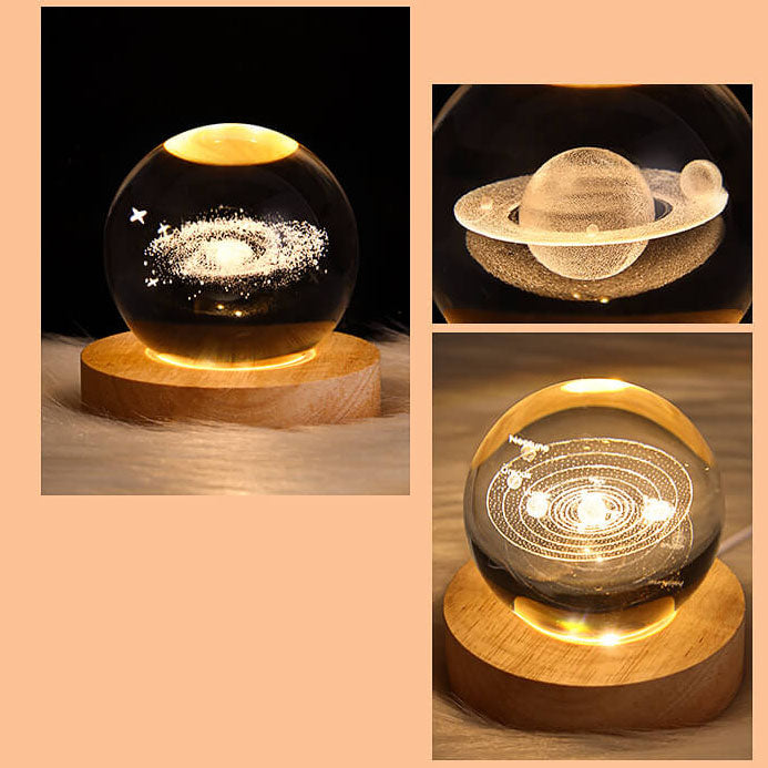 Lampe De Table À Led Usb Avec Boule De Cristal Décorative Et Créative-Lampe Veilleuse