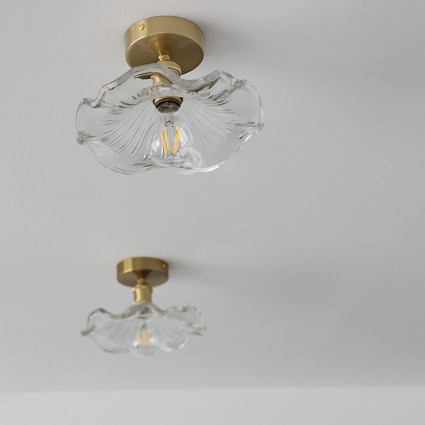 Jovia - Plafonnier En Verre En Forme D'Hibiscus-Lampe Veilleuse