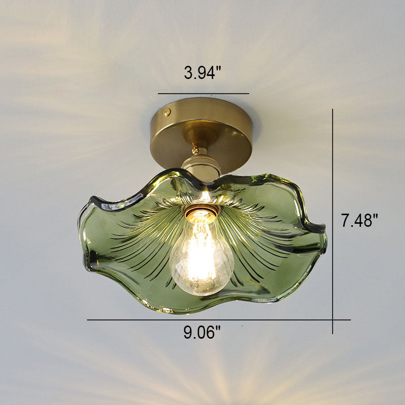 Jovia - Plafonnier En Verre En Forme D'Hibiscus-Lampe Veilleuse