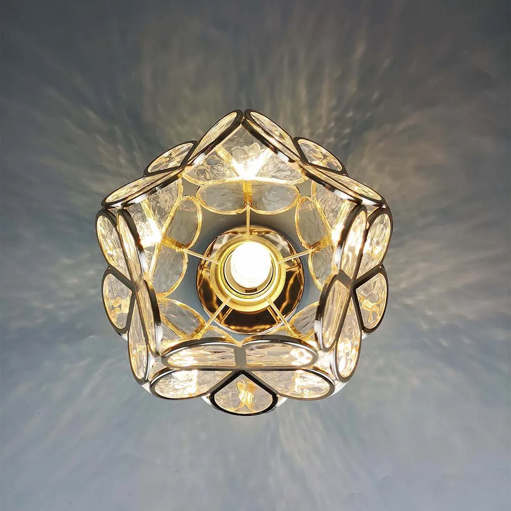 Plafonnier Design En Verre Pour Couloir, Style Floral-Lampe Veilleuse