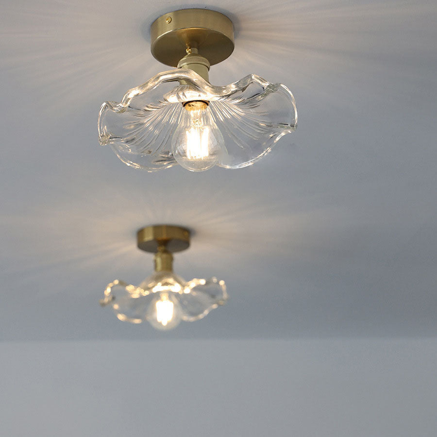 Jovia - Plafonnier En Verre En Forme D'Hibiscus-Lampe Veilleuse