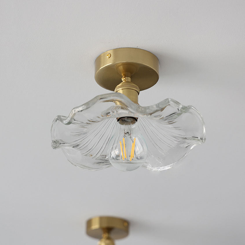 Jovia - Plafonnier En Verre En Forme D'Hibiscus-Lampe Veilleuse
