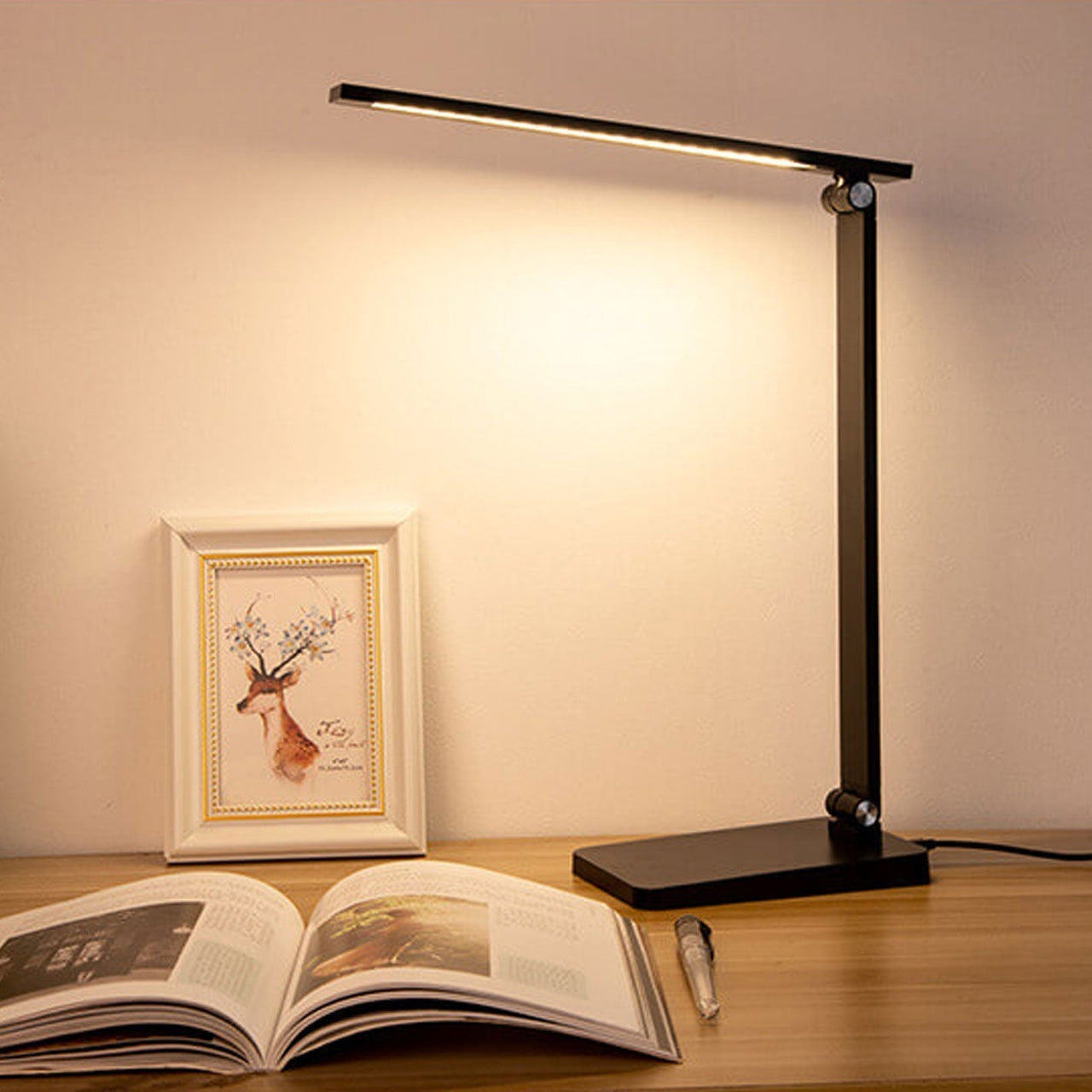 Lampe De Bureau Led Créative Pliable En Aluminium Avec Variateur Tactile-Lampe Veilleuse