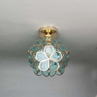 Thumbnail for Plafonnier Design En Verre Pour Couloir, Style Floral-Lampe Veilleuse