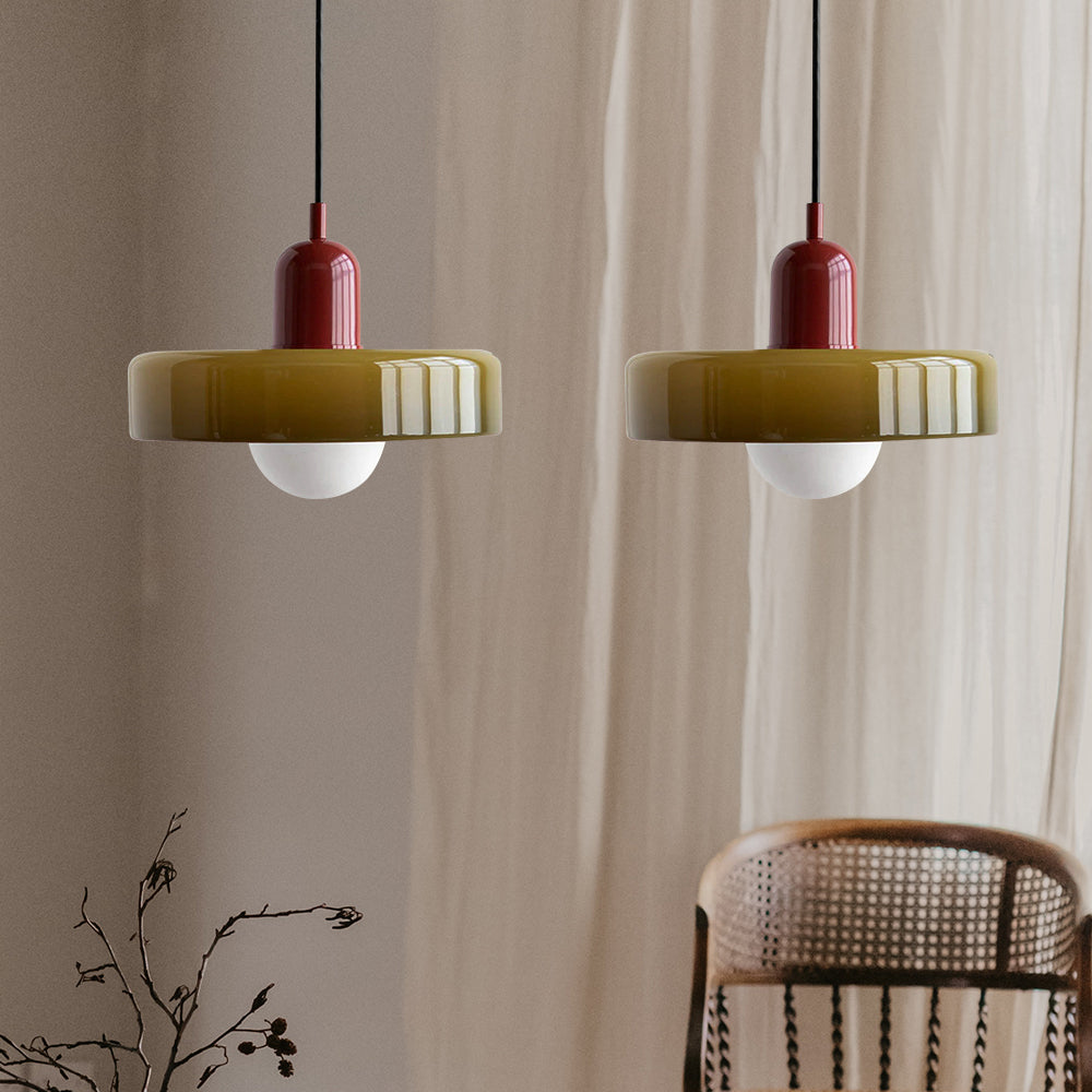 Suspension En Verre Bauhaus Moderne À 2 Têtes-Lampe Veilleuse