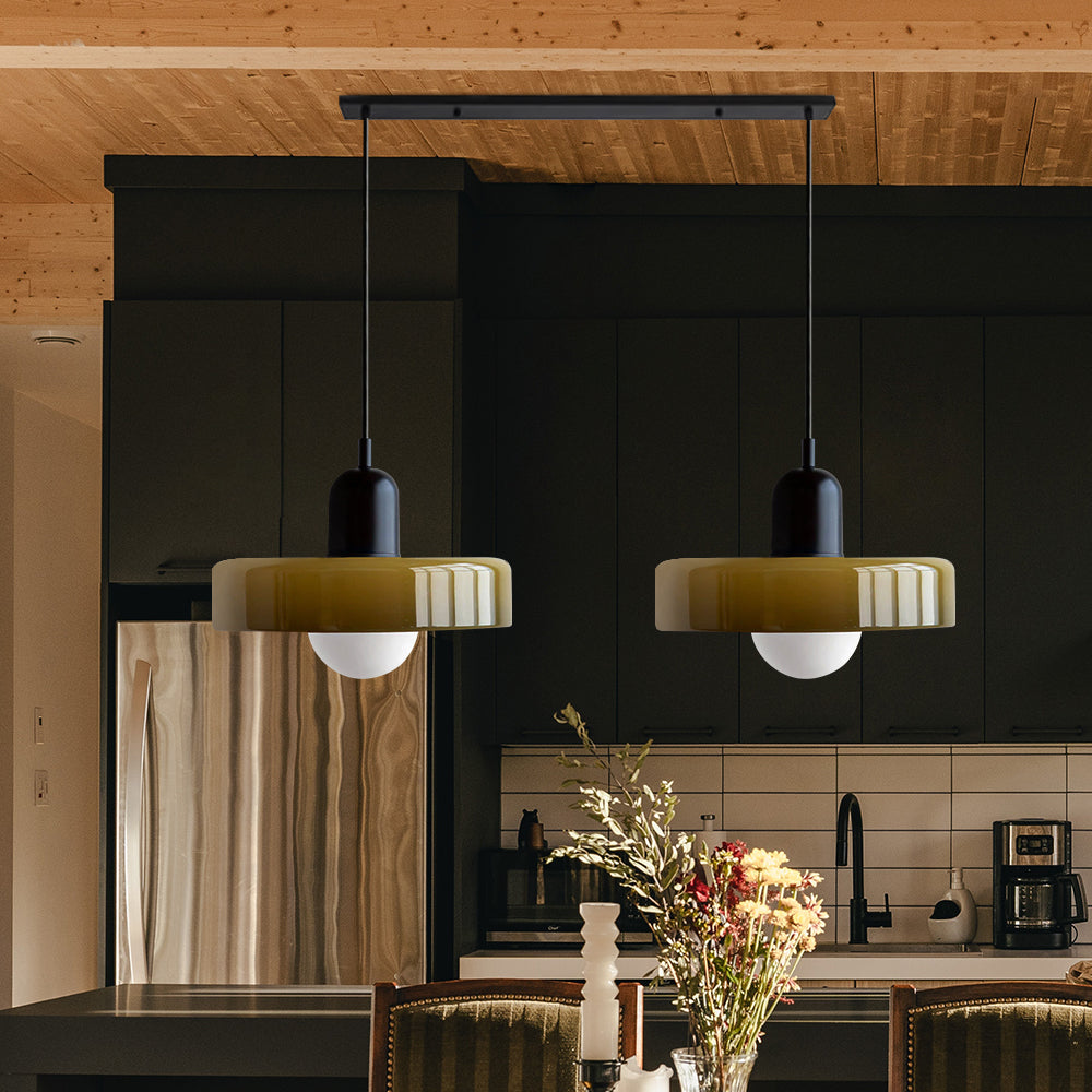 Suspension En Verre Bauhaus Moderne À 2 Têtes-Lampe Veilleuse