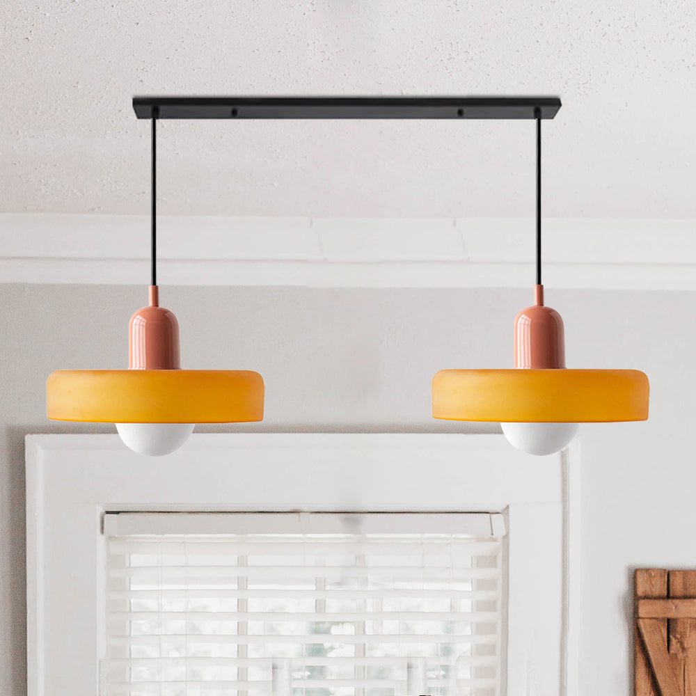 Suspension En Verre Bauhaus Moderne À 2 Têtes-Lampe Veilleuse