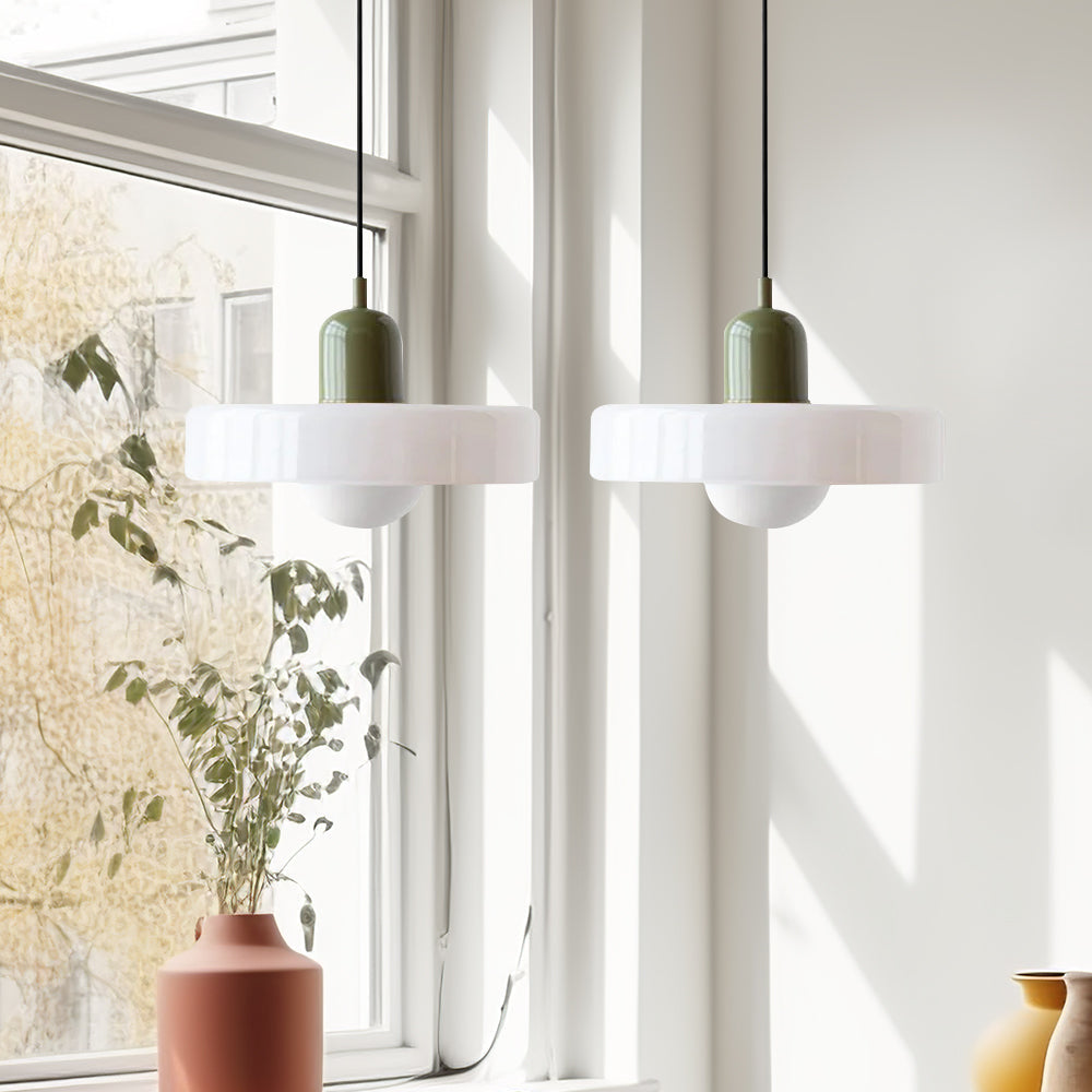 Suspension En Verre Bauhaus Moderne À 2 Têtes-Lampe Veilleuse