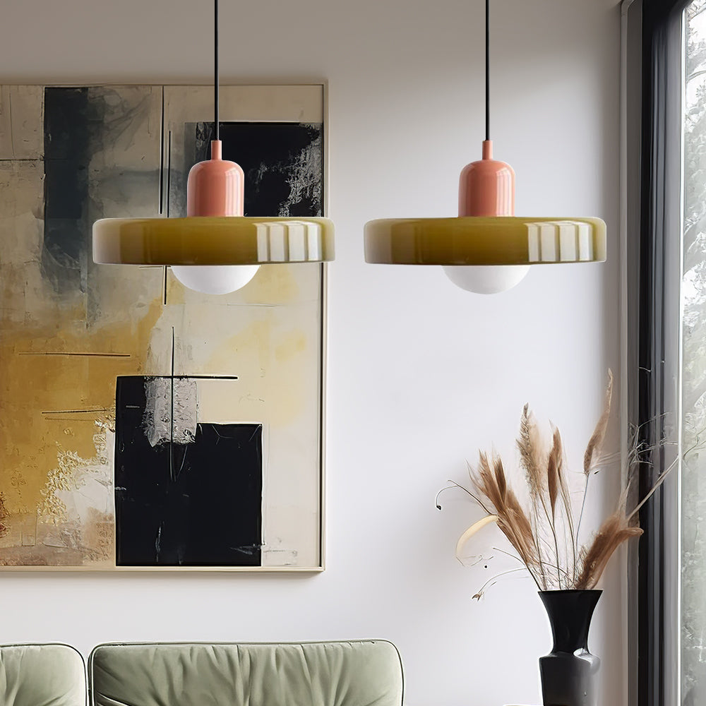 Suspension En Verre Bauhaus Moderne À 2 Têtes-Lampe Veilleuse