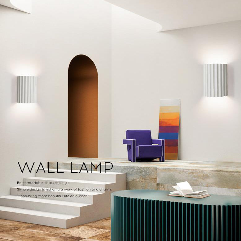 Applique Murale Contemporaine Scandinave En Résine À 2 Lumières En Demi-Colonne Pour Couloir-Lampe Veilleuse