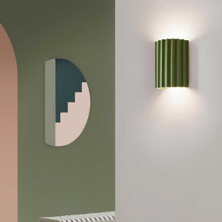 Applique Murale Contemporaine Scandinave En Résine À 2 Lumières En Demi-Colonne Pour Couloir-Lampe Veilleuse