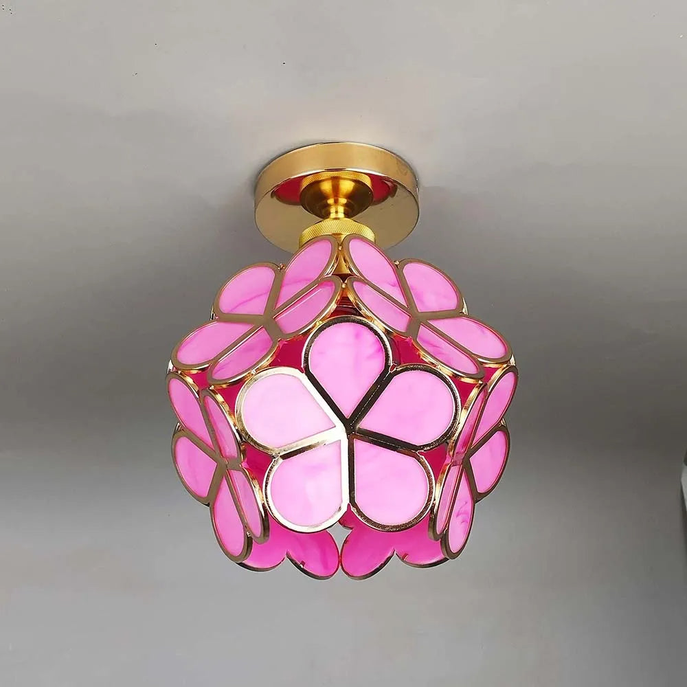 Plafonnier Design En Verre Pour Couloir, Style Floral-Lampe Veilleuse