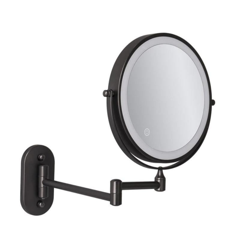 Miroir Grossissant Led Rechargeable Noir Pour Maquillage Et Salle De Bain-Lampe Veilleuse
