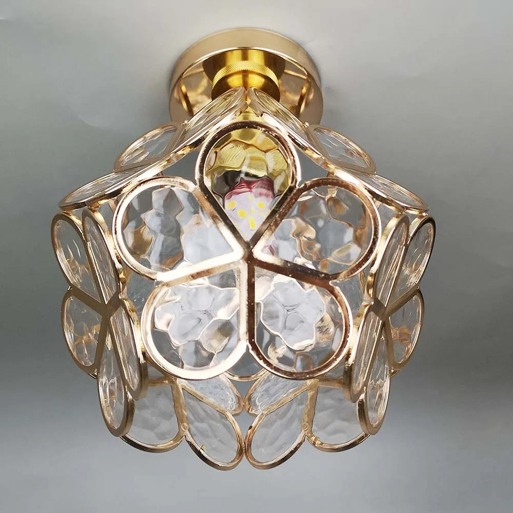 Plafonnier Design En Verre Pour Couloir, Style Floral-Lampe Veilleuse
