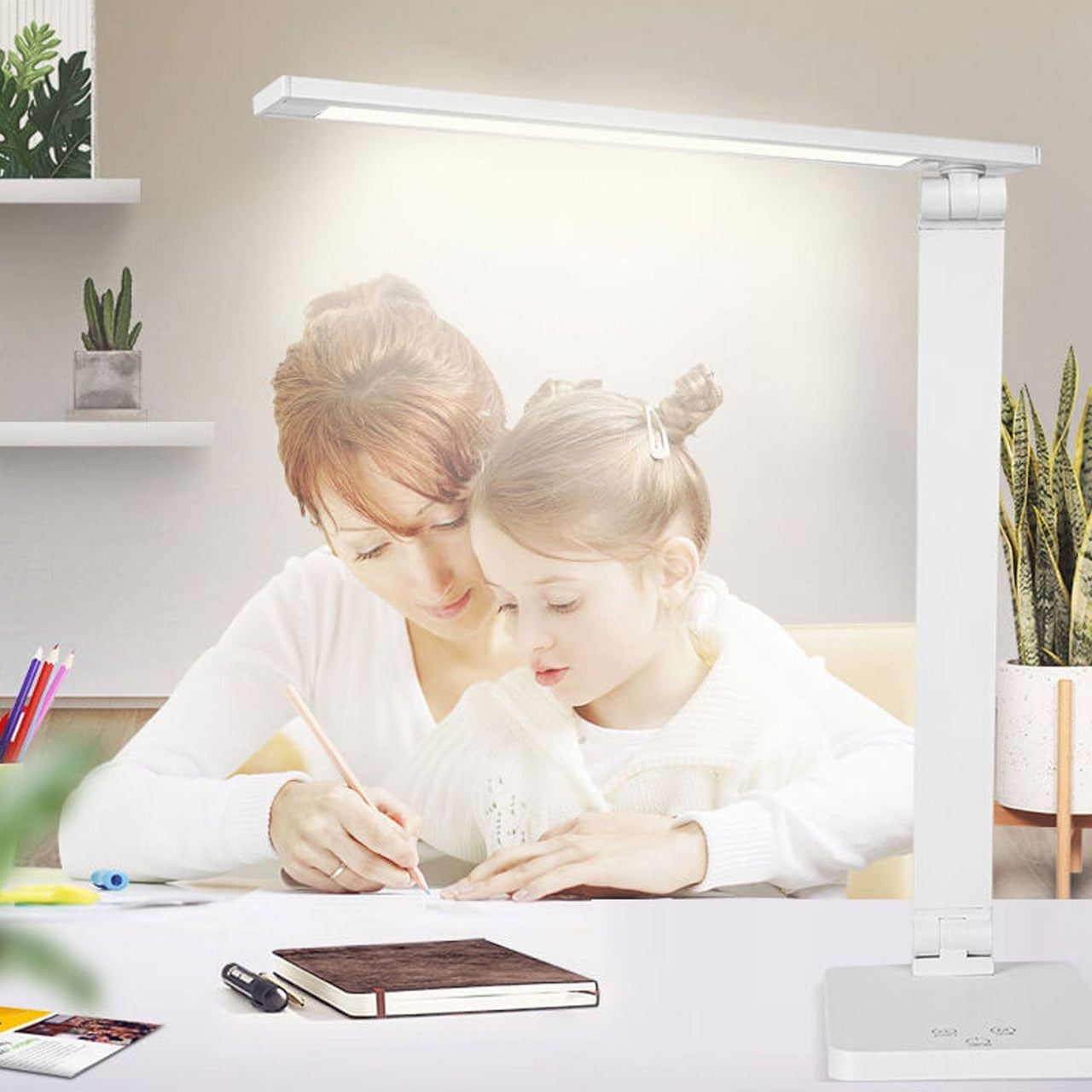 Lampe De Bureau Led Créative Pliable En Aluminium Avec Variateur Tactile-Lampe Veilleuse