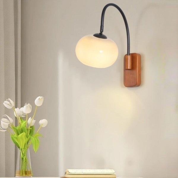 Applique Murale Pivotante En Verre Bauhaus Kaki-Lampe Veilleuse