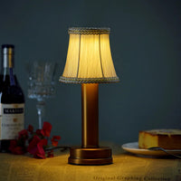 Thumbnail for Harlon - Lampe De Table En Métal À Soie Sans Fil Led-Lampe Veilleuse