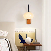 Thumbnail for Applique Murale Pivotante En Verre Bauhaus Kaki-Lampe Veilleuse