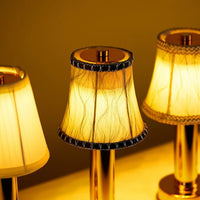 Thumbnail for Harlon - Lampe De Table En Métal À Soie Sans Fil Led-Lampe Veilleuse