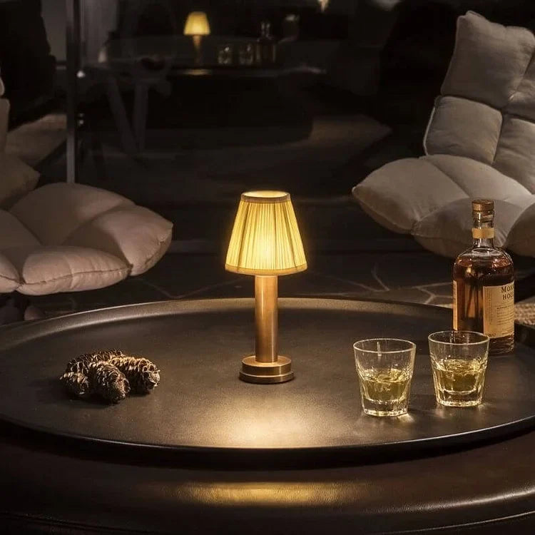 Harlon - Lampe De Table En Métal À Soie Sans Fil Led-Lampe Veilleuse