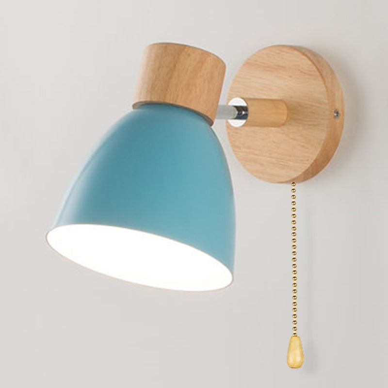 Applique Murale Scandinave Suspendue En Bois-Lampe Veilleuse