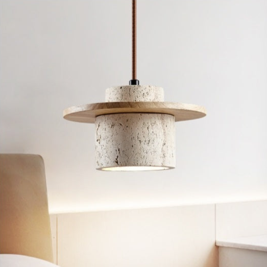 Lumière Temporelle En Travertin-Lampe Veilleuse