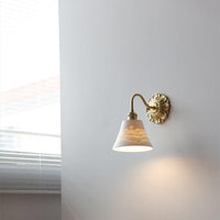 Thumbnail for Applique En Laiton Et Céramique-Lampe Veilleuse