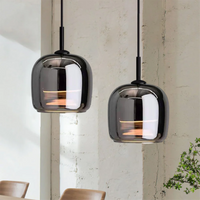 Thumbnail for Rilina - Suspension Nordique En Verre Noir-Lampe Veilleuse