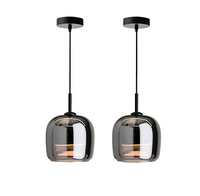 Thumbnail for Lampe À Suspension Nordique En Verre Noir-Lampe Veilleuse