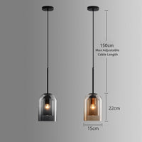 Thumbnail for Lampes Suspendues Mi-Siècle En Mica Avec Double Verre-Lampe Veilleuse