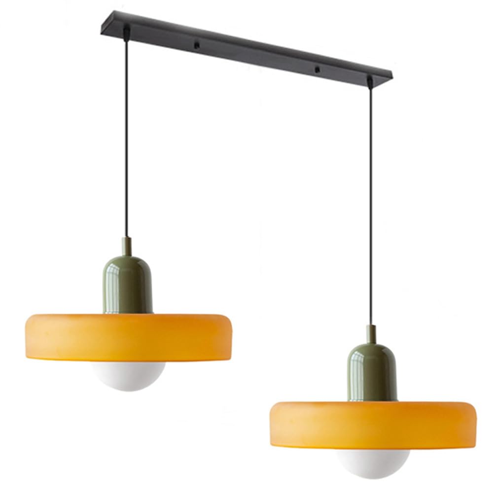Suspension En Verre Bauhaus Moderne À 2 Têtes-Lampe Veilleuse