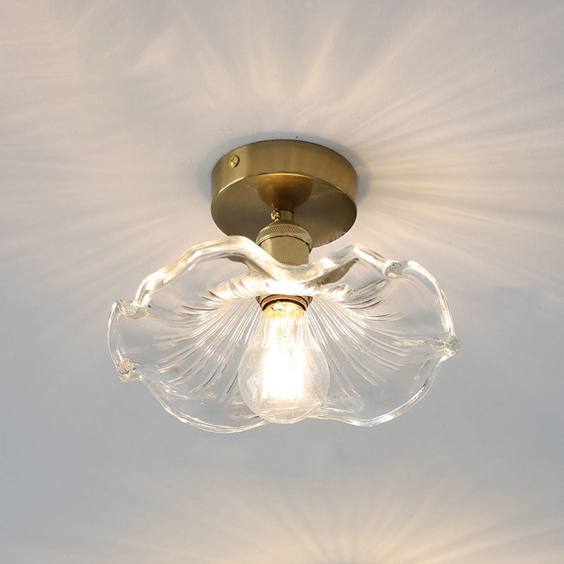 Jovia - Plafonnier En Verre En Forme D'Hibiscus-Lampe Veilleuse