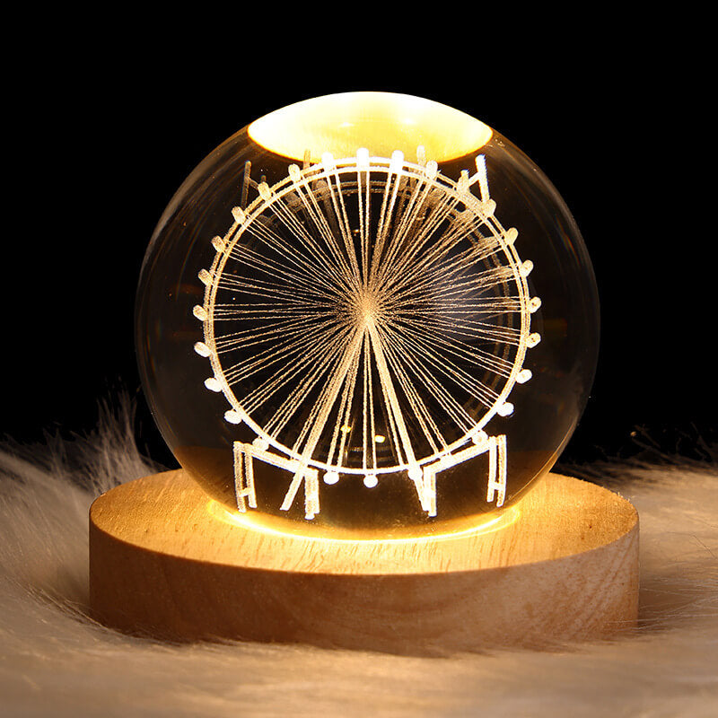 Lampe De Table À Led Usb Avec Boule De Cristal Décorative Et Créative-Lampe Veilleuse