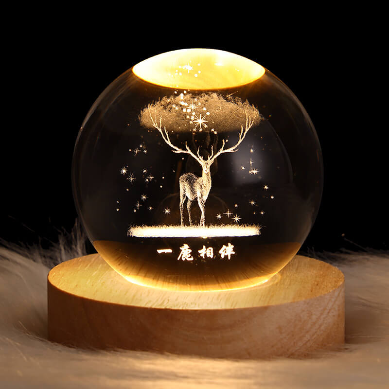 Lampe De Table À Led Usb Avec Boule De Cristal Décorative Et Créative-Lampe Veilleuse