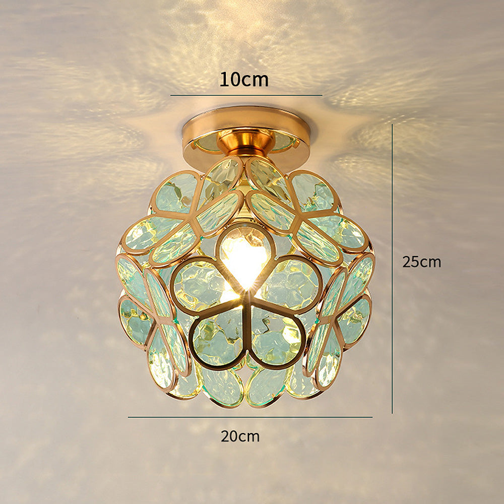 Plafonnier Design En Verre Pour Couloir, Style Floral-Lampe Veilleuse