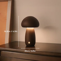 Thumbnail for Lampe De Table Rechargeable En Bois Avec Champignons-Lampe Veilleuse
