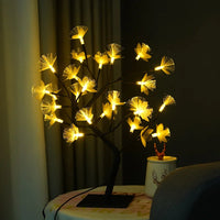 Thumbnail for Lumière Pour Arbre À Fleurs En Fibre Optique En Bouleau Blanc-Lampe Veilleuse