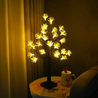 Thumbnail for Lumière Pour Arbre À Fleurs En Fibre Optique En Bouleau Blanc-Lampe Veilleuse