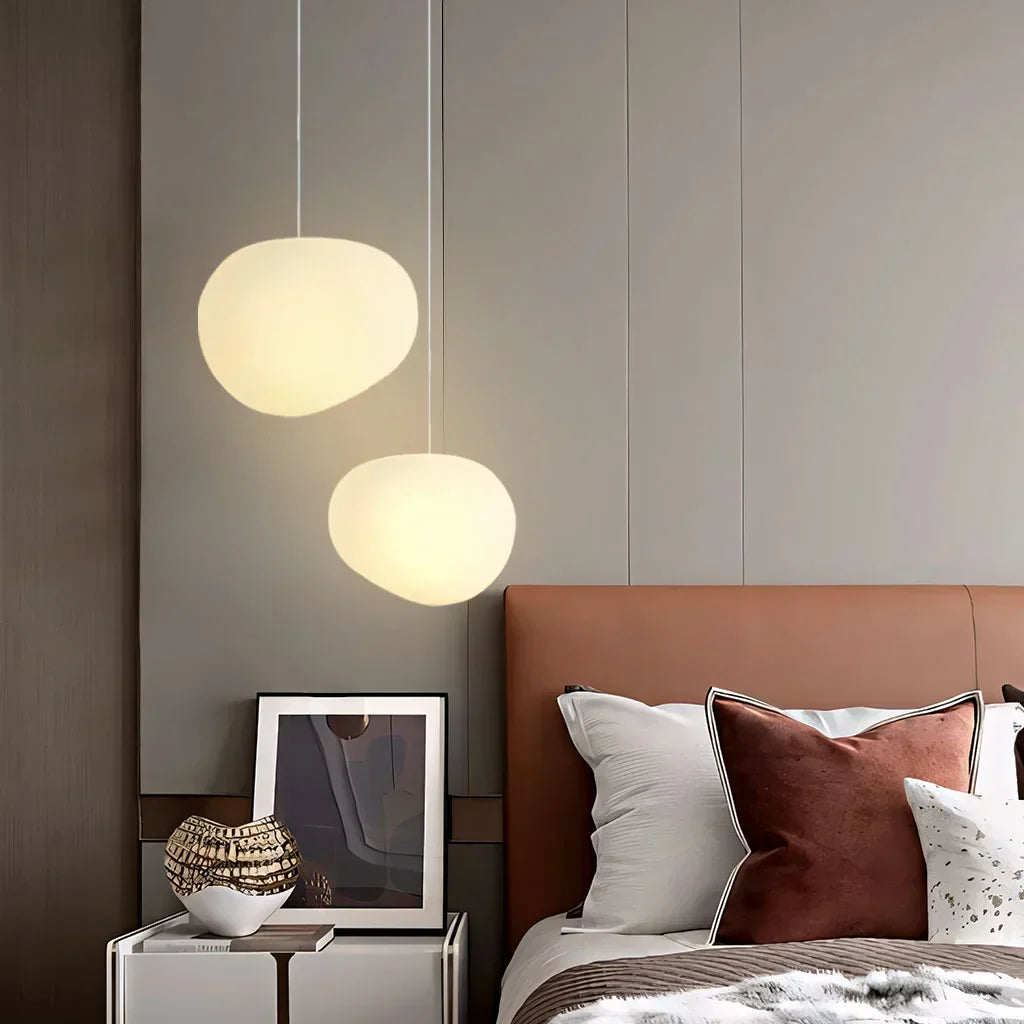 Suspension En Galets Blancs-Lampe Veilleuse