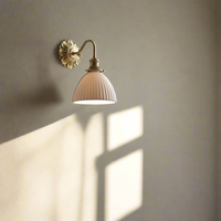 Thumbnail for Applique En Laiton Et Céramique-Lampe Veilleuse