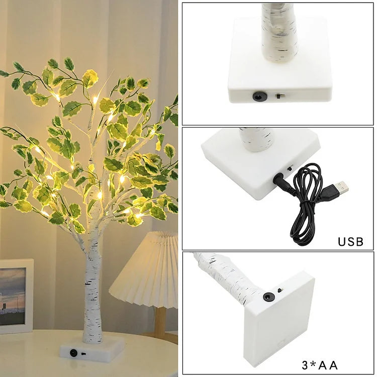 Lumières De Noël Led À Feuilles Vertes-Lampe Veilleuse