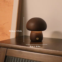 Thumbnail for Lampe De Table Rechargeable En Bois Avec Champignons-Lampe Veilleuse