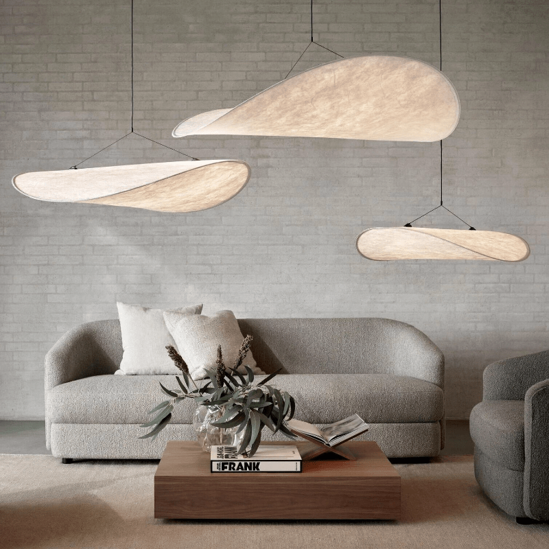 Mavon - Lustre Pendentif En Soie De Style Japonais-Lampe Veilleuse