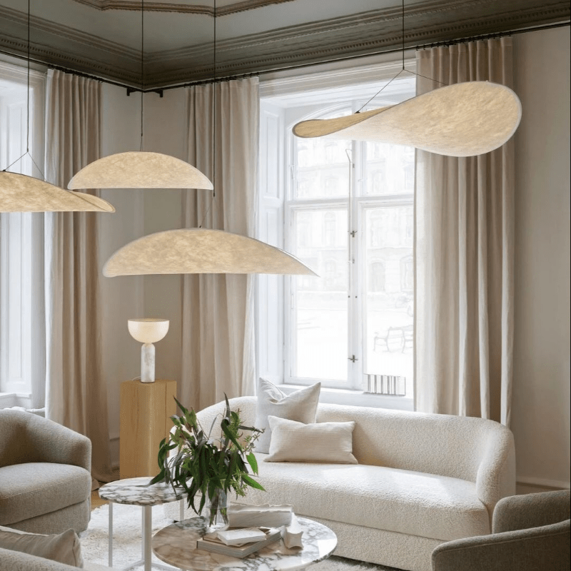 Mavon - Lustre Pendentif En Soie De Style Japonais-Lampe Veilleuse