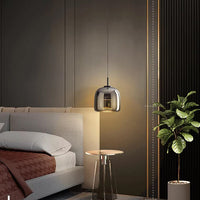 Thumbnail for Rilina - Suspension Nordique En Verre Noir-Lampe Veilleuse