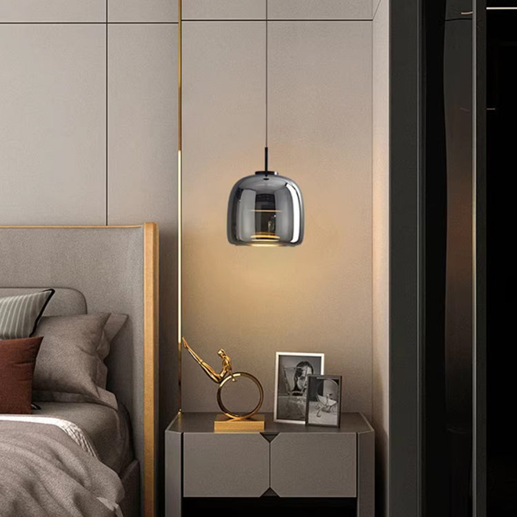 Lampe À Suspension Nordique En Verre Noir-Lampe Veilleuse